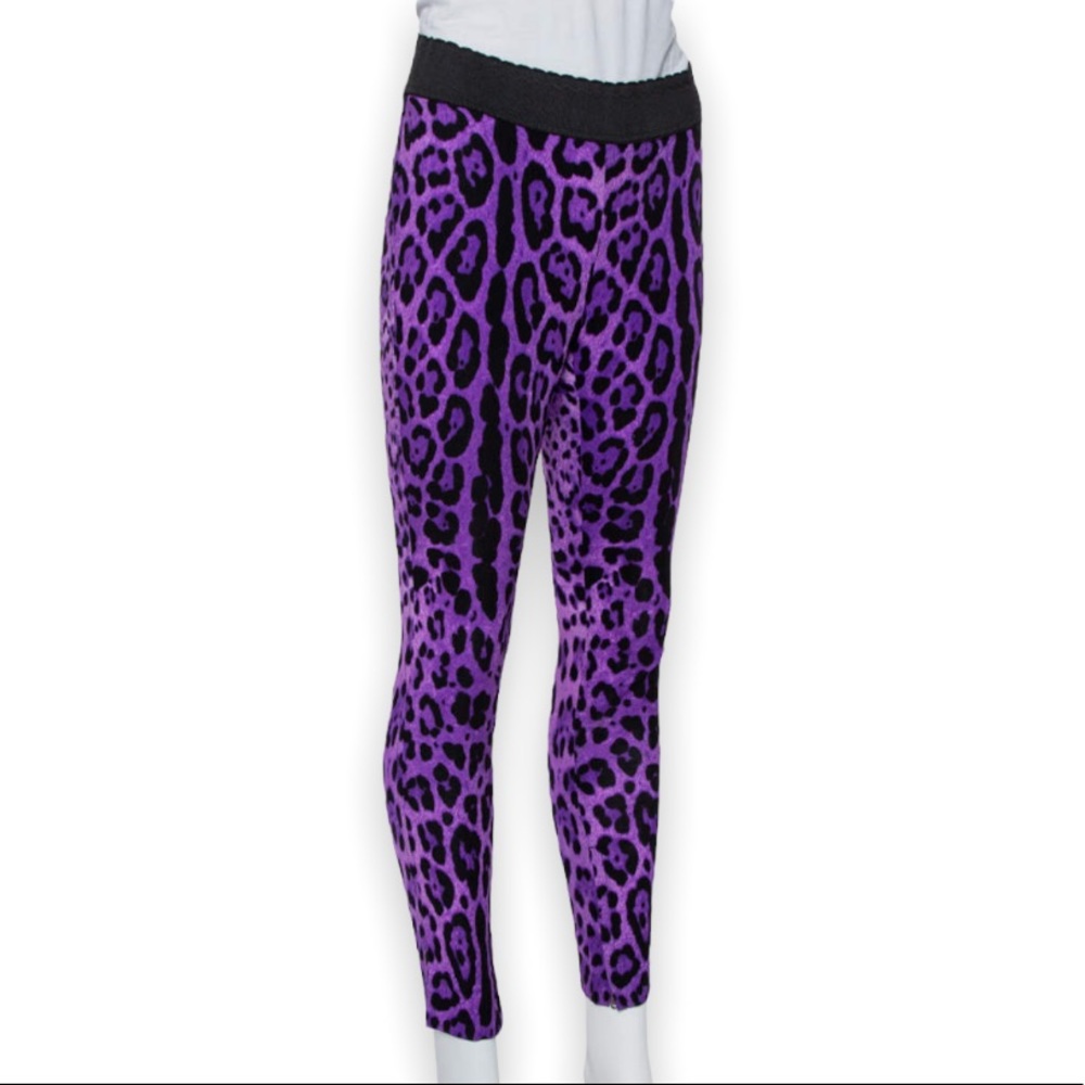SOLD❤️Dynashape Intima Woman’s Purple Animal Printed Nylon Spandex Trousers XS - Picture 2 of 7